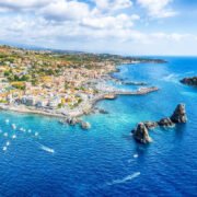 Panoramic View Of Catania Seen From A Drone In Sicily, Italy